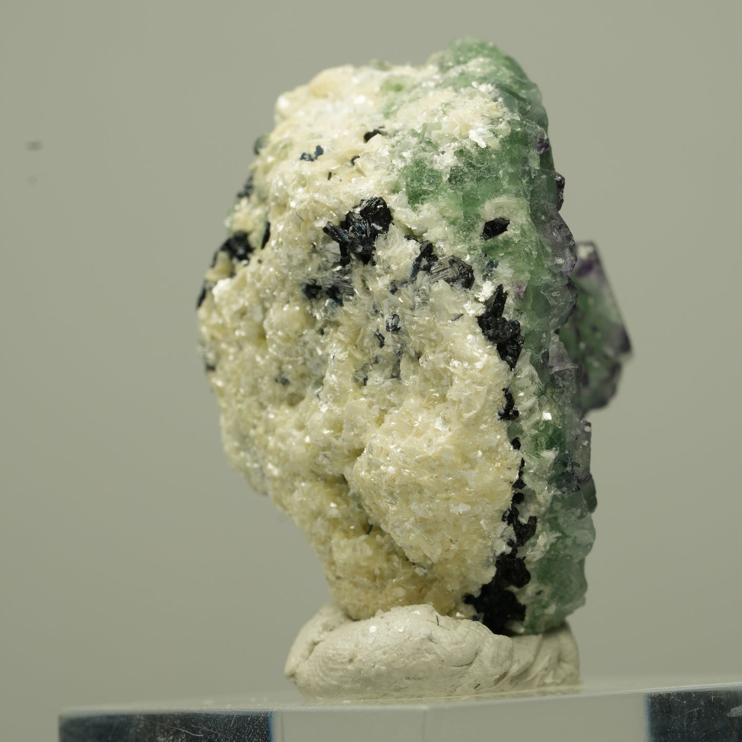 Phantom Fluorit Würfel, Schörl Turmalin, Muskovit Erongo, Namibia 33*24*23mm #13730