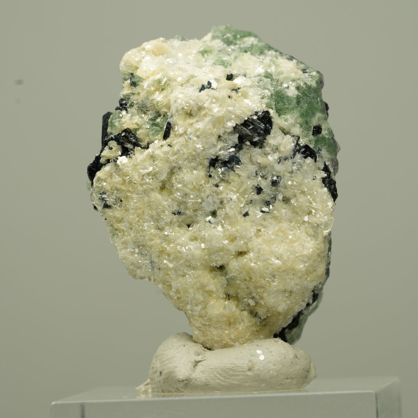 Phantom Fluorit Würfel, Schörl Turmalin, Muskovit Erongo, Namibia 33*24*23mm #13730