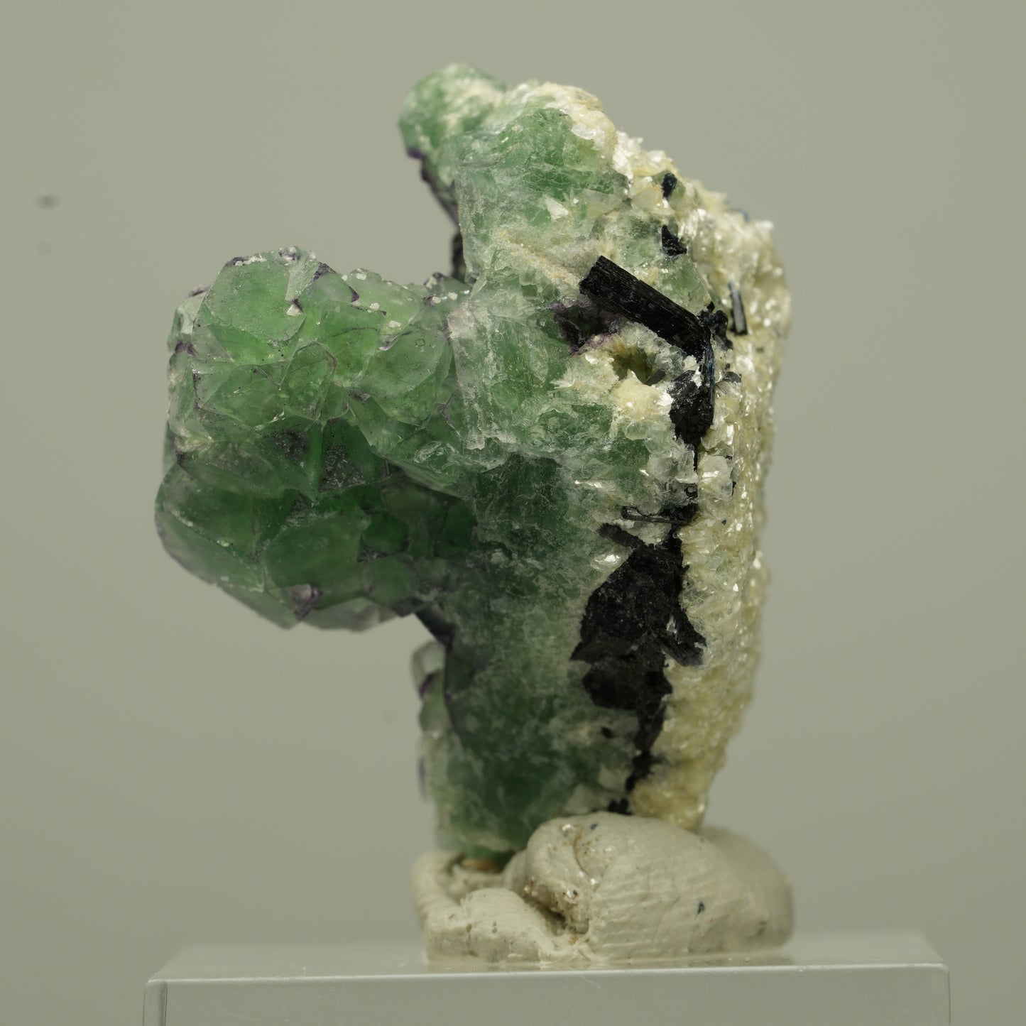 Phantom Fluorit Würfel, Schörl Turmalin, Muskovit Erongo, Namibia 33*24*23mm #13730