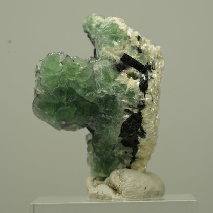 Phantom Fluorit Würfel, Schörl Turmalin, Muskovit Erongo, Namibia 33*24*23mm #13730
