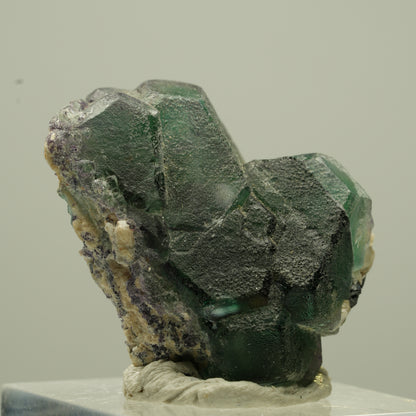Phantom Fluorit hexagonal, Schörl Turmalin, Muskovit Erongo, Namibia 32*23*23mm #13731