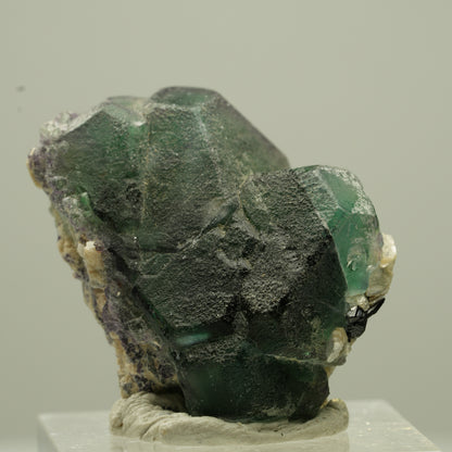 Phantom Fluorit hexagonal, Schörl Turmalin, Muskovit Erongo, Namibia 32*23*23mm #13731