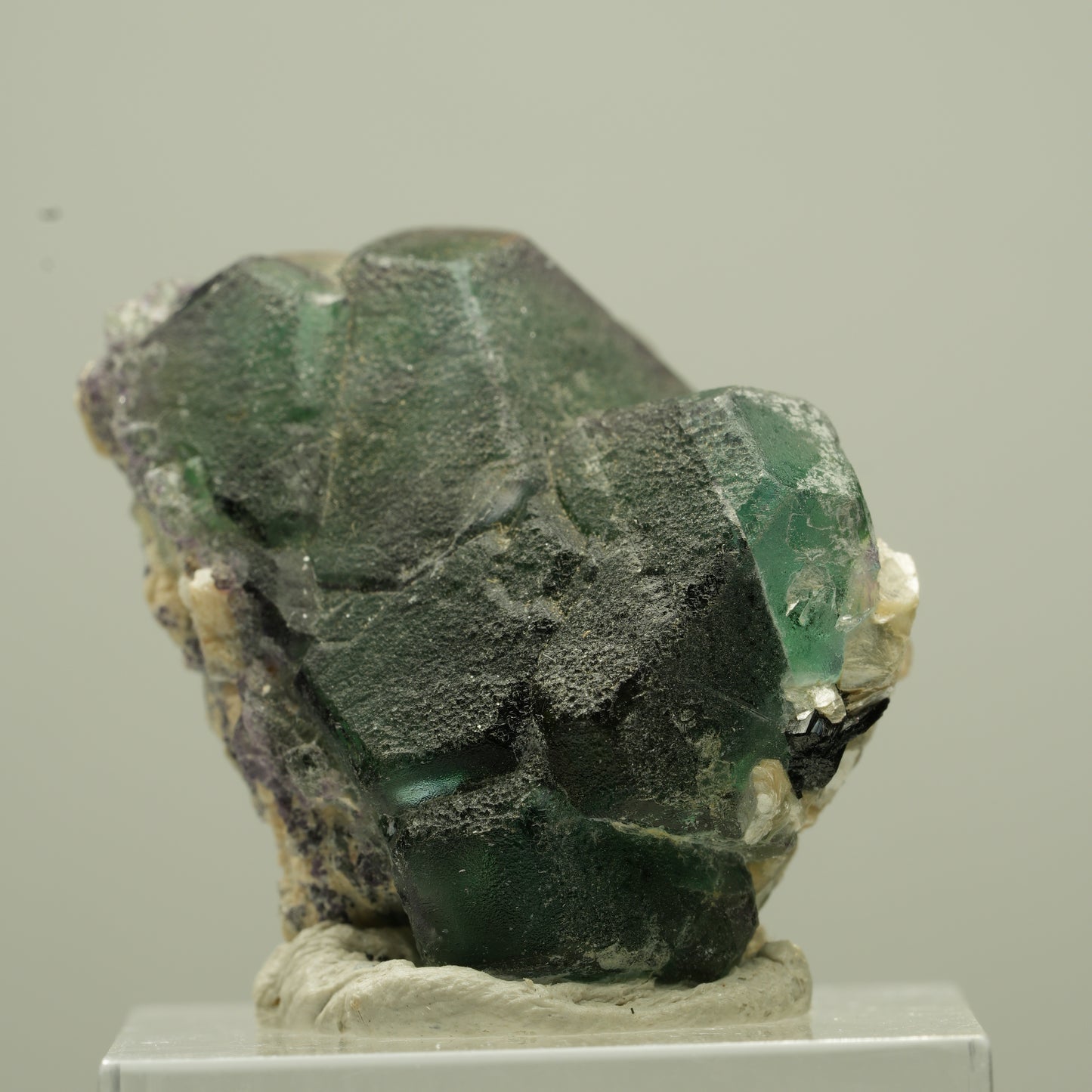 Phantom Fluorit hexagonal, Schörl Turmalin, Muskovit Erongo, Namibia 32*23*23mm #13731