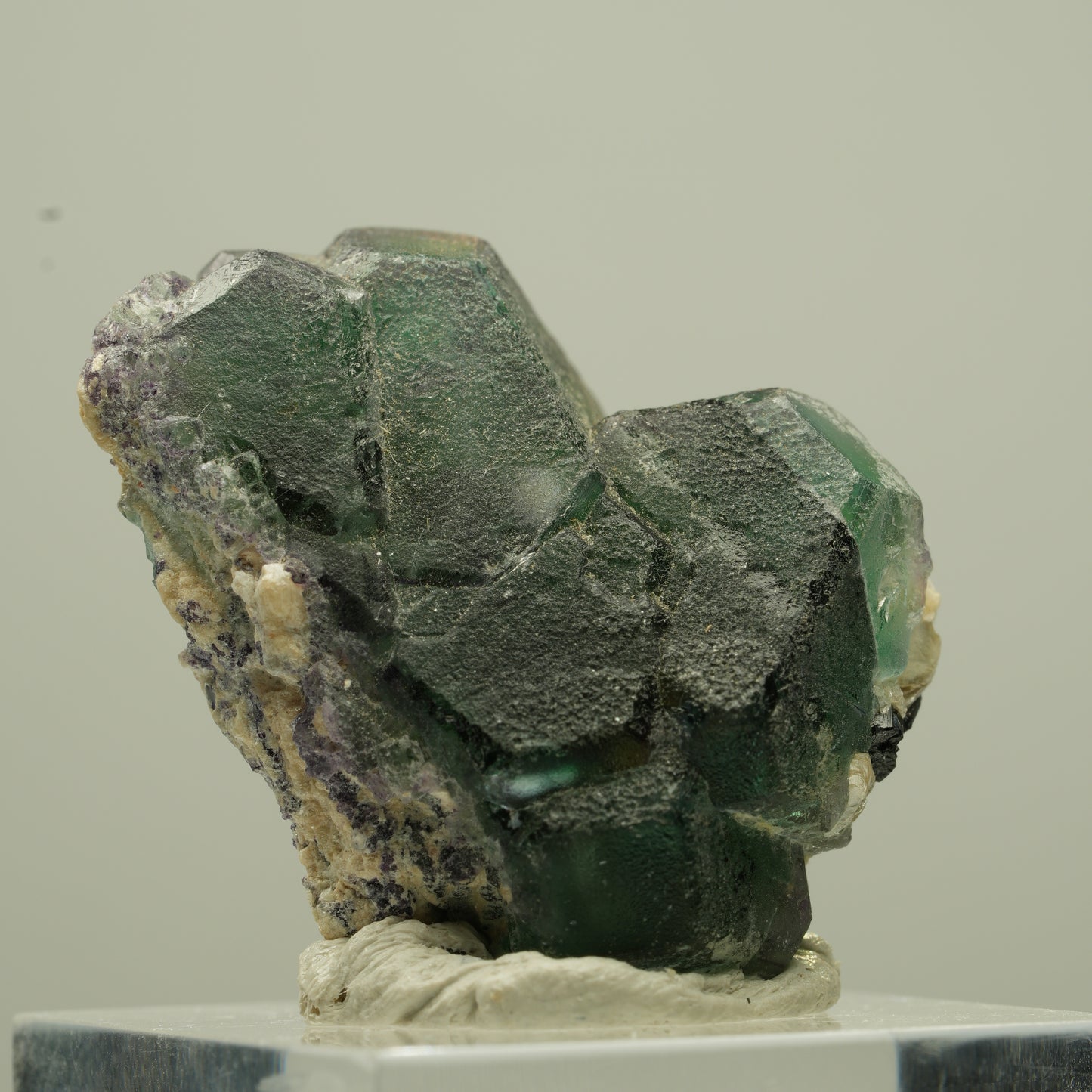Phantom Fluorit hexagonal, Schörl Turmalin, Muskovit Erongo, Namibia 32*23*23mm #13731