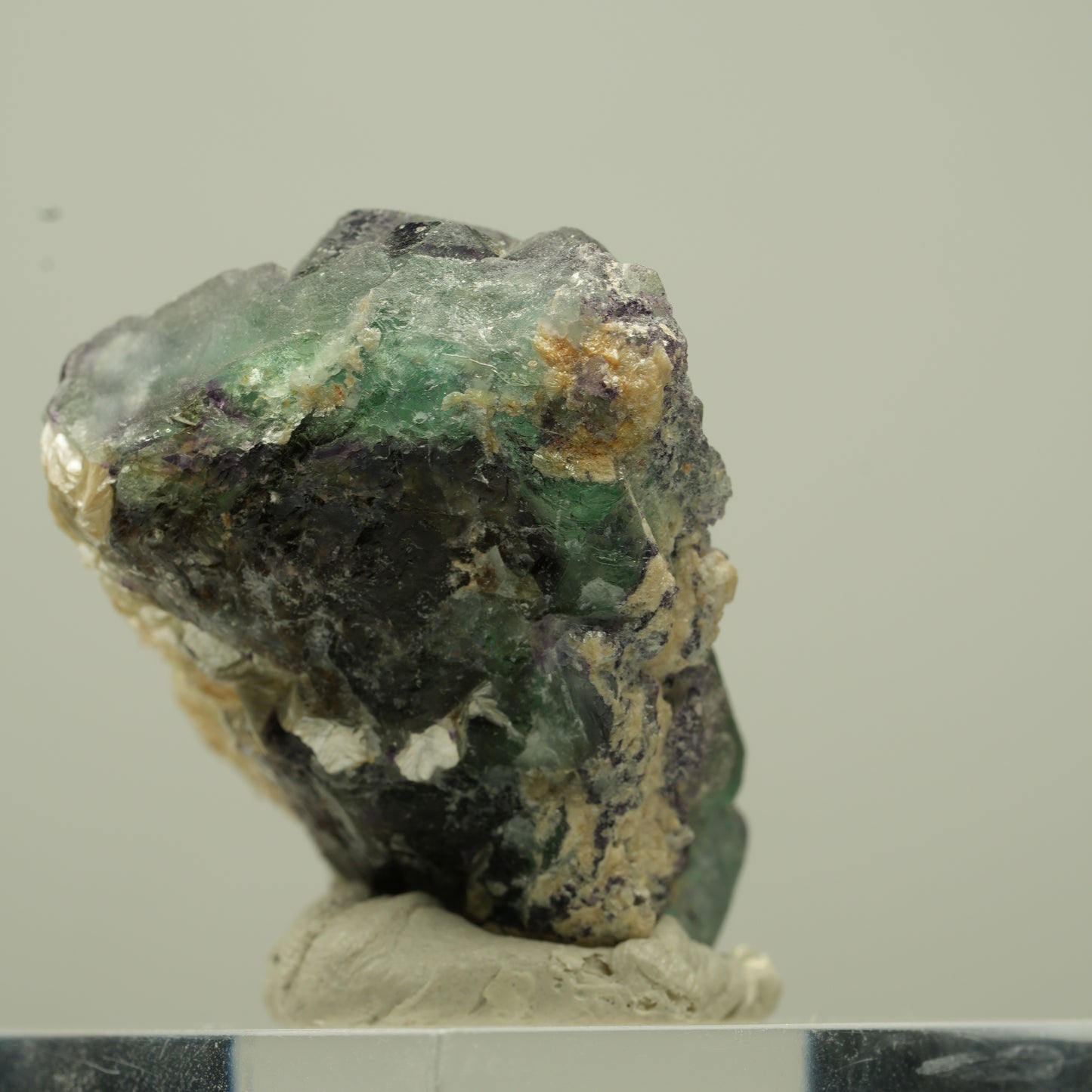 Phantom Fluorit hexagonal, Schörl Turmalin, Muskovit Erongo, Namibia 32*23*23mm #13731