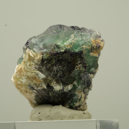 Phantom Fluorit hexagonal, Schörl Turmalin, Muskovit Erongo, Namibia 32*23*23mm #13731