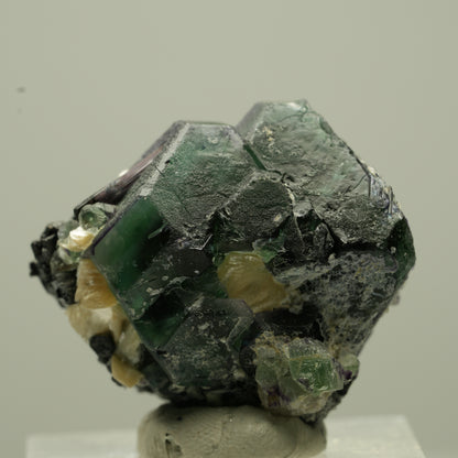 Phantom Fluorit hexagonal, Schörl Turmalin, Muskovit Erongo, Namibia 29*27*22mm #13732