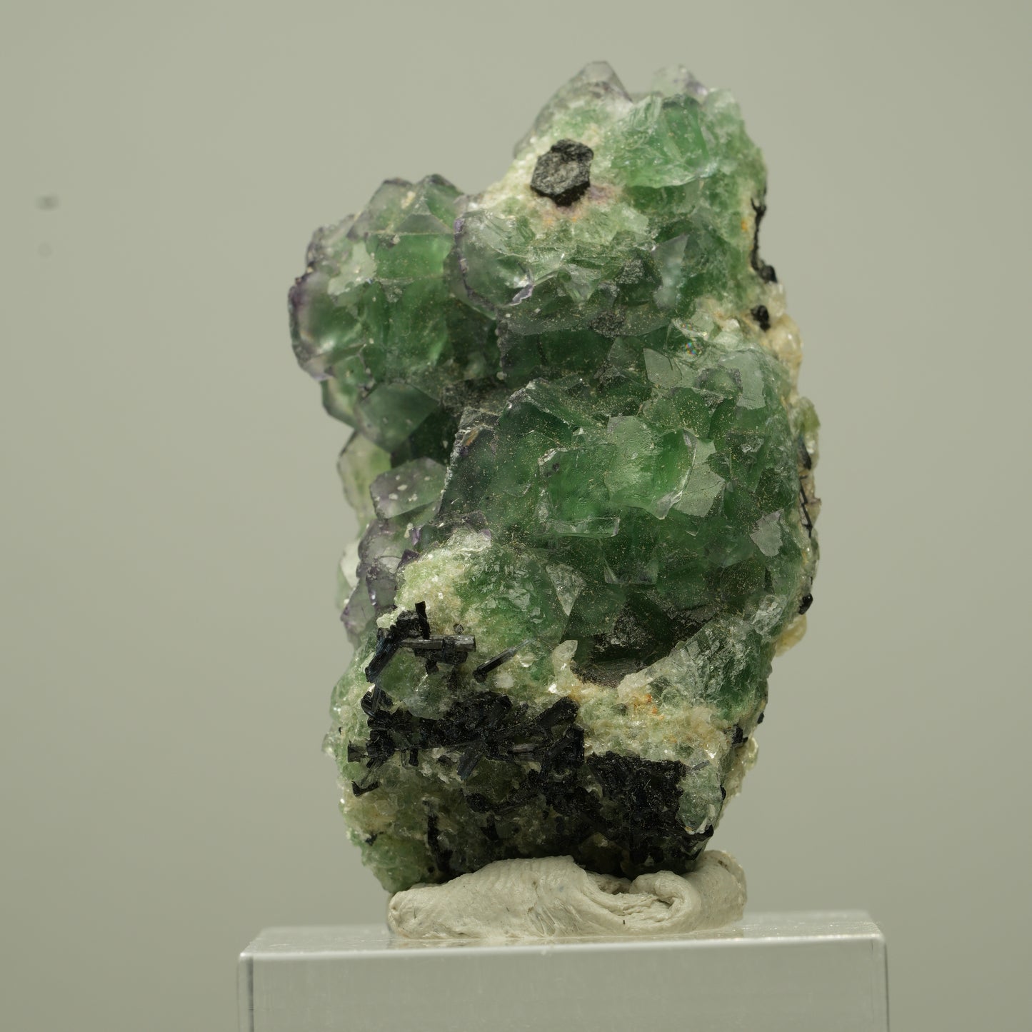 Phantom Fluorit Würfel, Schörl Turmalin, Muskovit Erongo, Namibia 42*28*19mm #13733