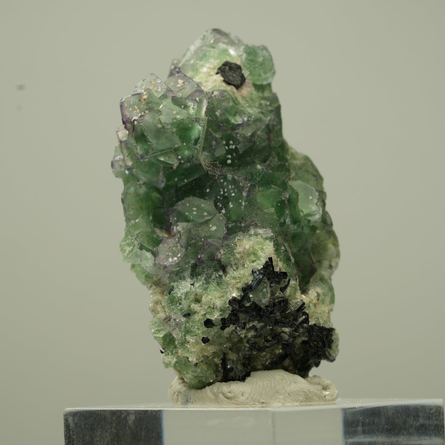 Phantom Fluorit Würfel, Schörl Turmalin, Muskovit Erongo, Namibia 42*28*19mm #13733