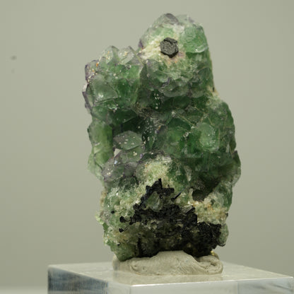 Phantom Fluorit Würfel, Schörl Turmalin, Muskovit Erongo, Namibia 42*28*19mm #13733