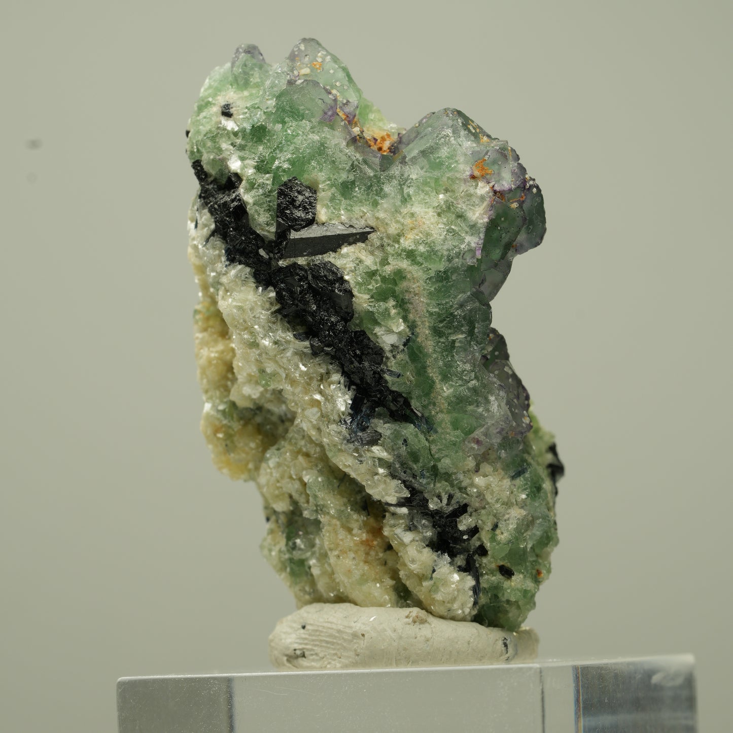 Phantom Fluorit Würfel, Schörl Turmalin, Muskovit Erongo, Namibia 42*28*19mm #13733