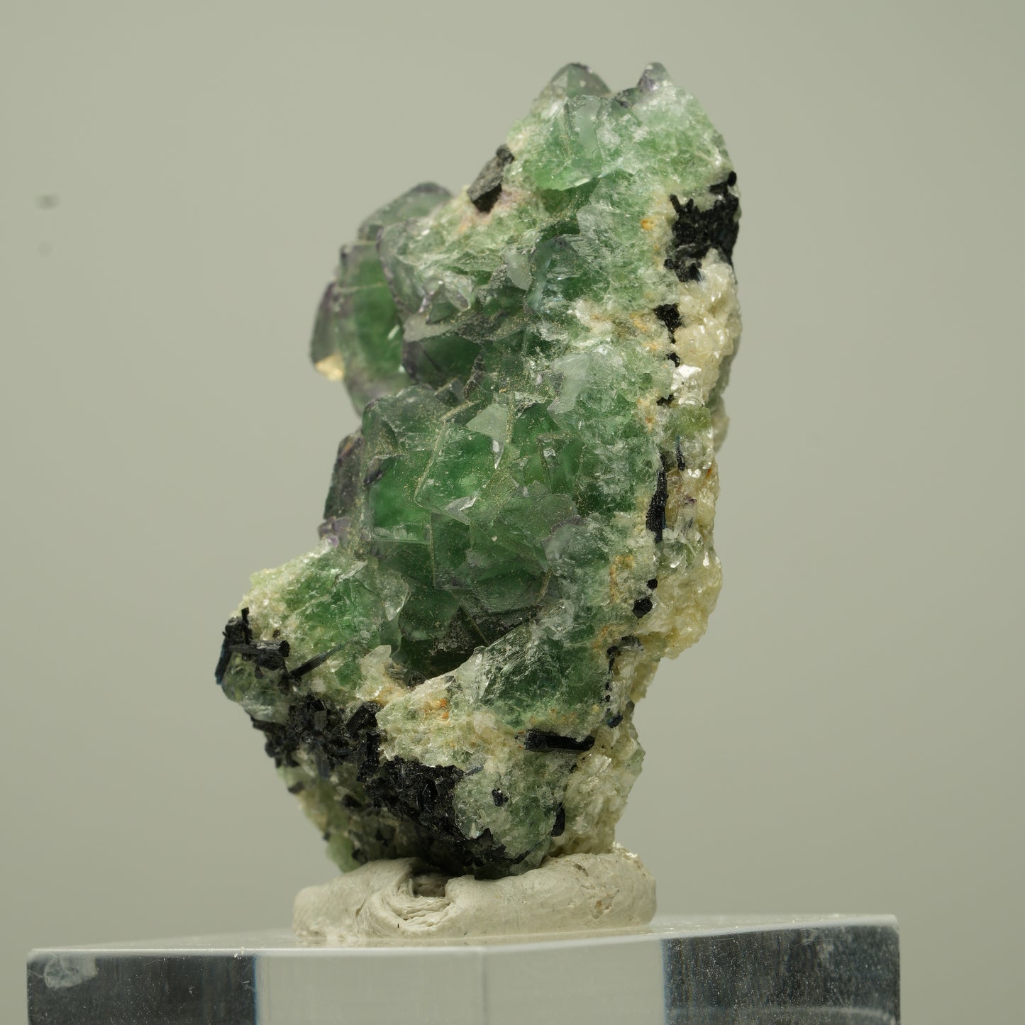 Phantom Fluorit Würfel, Schörl Turmalin, Muskovit Erongo, Namibia 42*28*19mm #13733