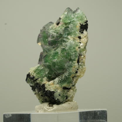 Phantom Fluorit Würfel, Schörl Turmalin, Muskovit Erongo, Namibia 42*28*19mm #13733