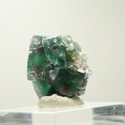 Seltene Phantom Fluorit Würfel Stufe, grün lila Erongo, Namibia 29*23*19mm #13735
