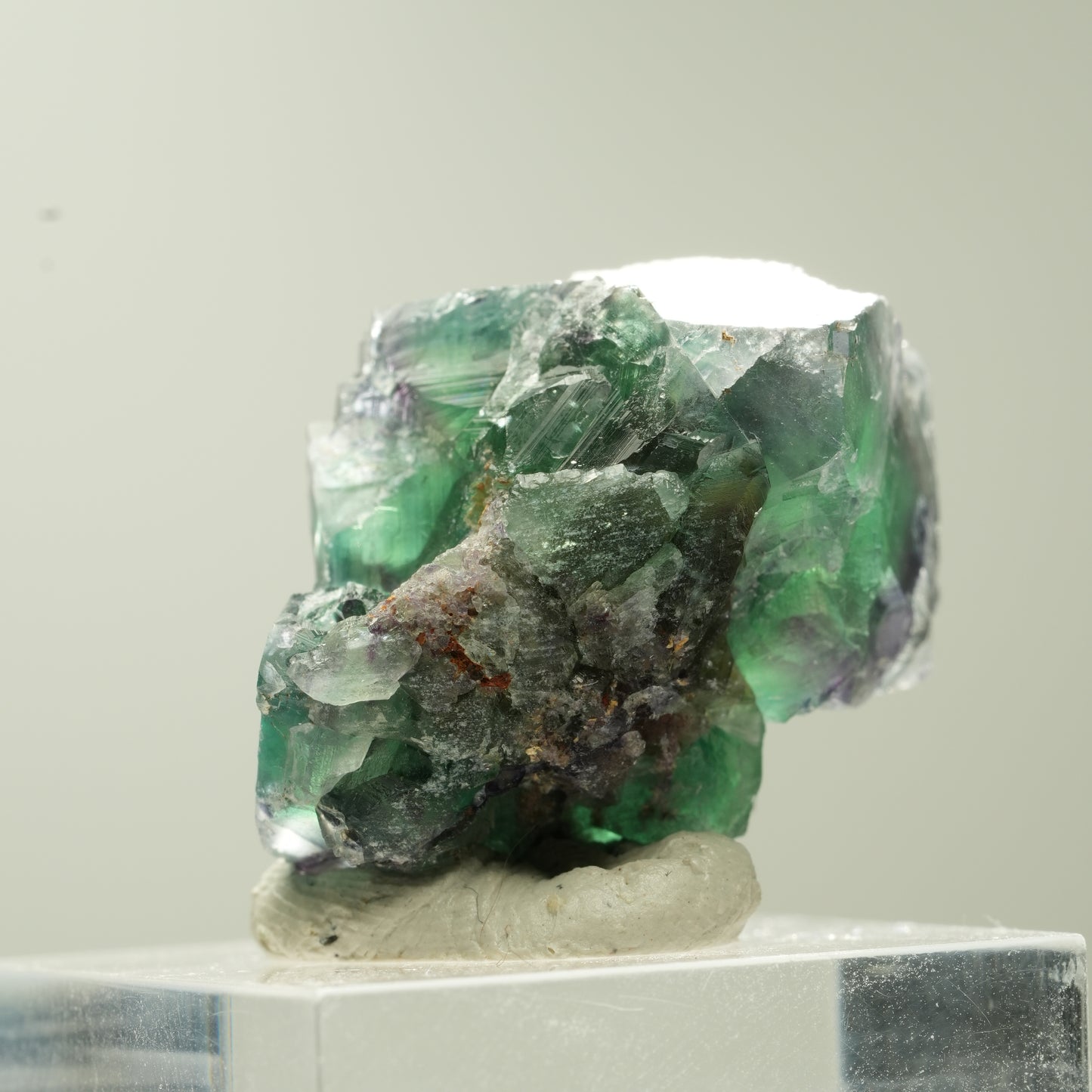 Seltene Phantom Fluorit Würfel Stufe, grün lila Erongo, Namibia 29*23*19mm #13735