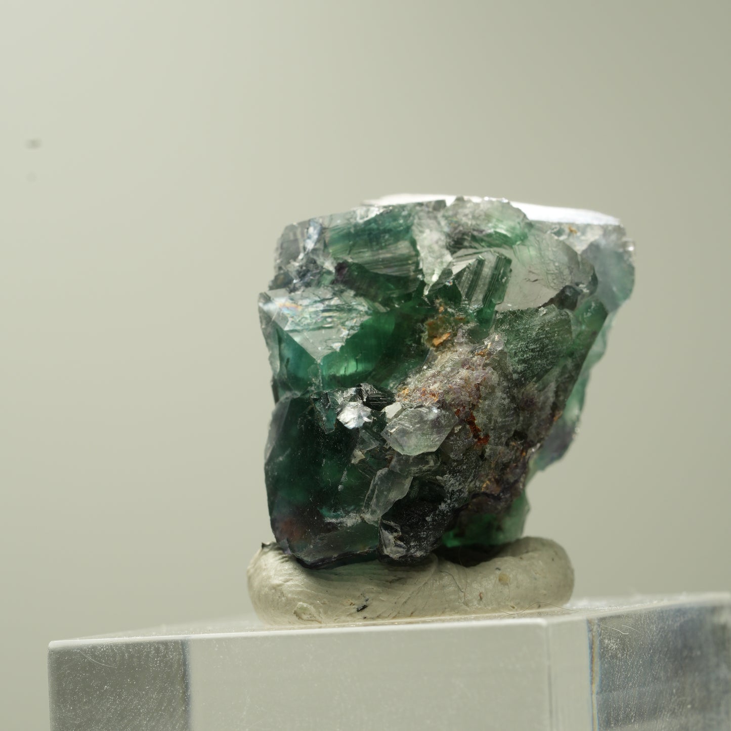 Seltene Phantom Fluorit Würfel Stufe, grün lila Erongo, Namibia 29*23*19mm #13735