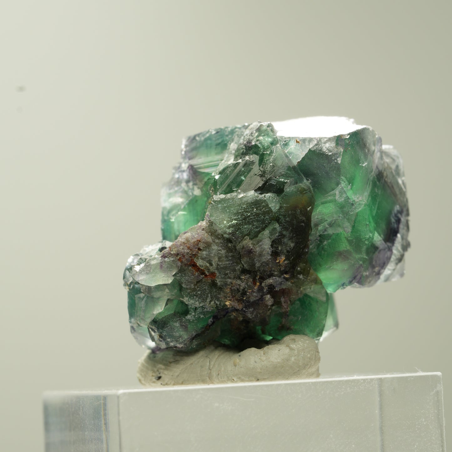 Seltene Phantom Fluorit Würfel Stufe, grün lila Erongo, Namibia 29*23*19mm #13735
