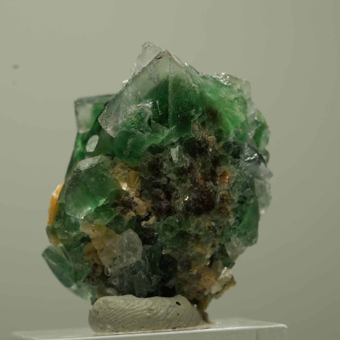 Seltene Phantom Fluorit Würfel, Muskovit Stufe Erongo, Namibia 37*30*29mm #13738