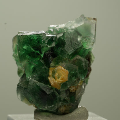 Seltene Phantom Fluorit Würfel, Muskovit Stufe Erongo, Namibia 37*30*29mm #13738