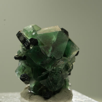 Phantom Fluorit hexagonal, Schörl Turmalin Stufe Erongo, Namibia 23*22*18mm #13740