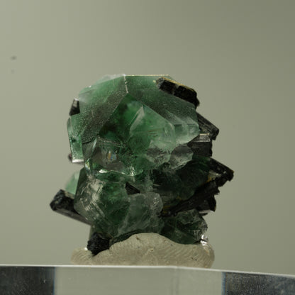 Phantom Fluorit hexagonal, Schörl Turmalin Stufe Erongo, Namibia 23*22*18mm #13740