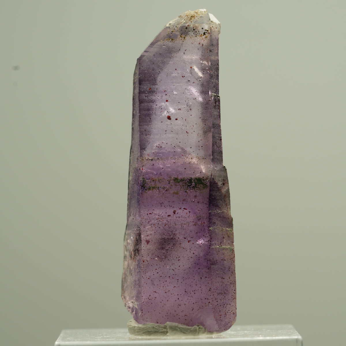Quartz fantôme d'améthyste rare avec pointe de sceptre de fer Brandberg, Namibie 20*7*5mm #13743