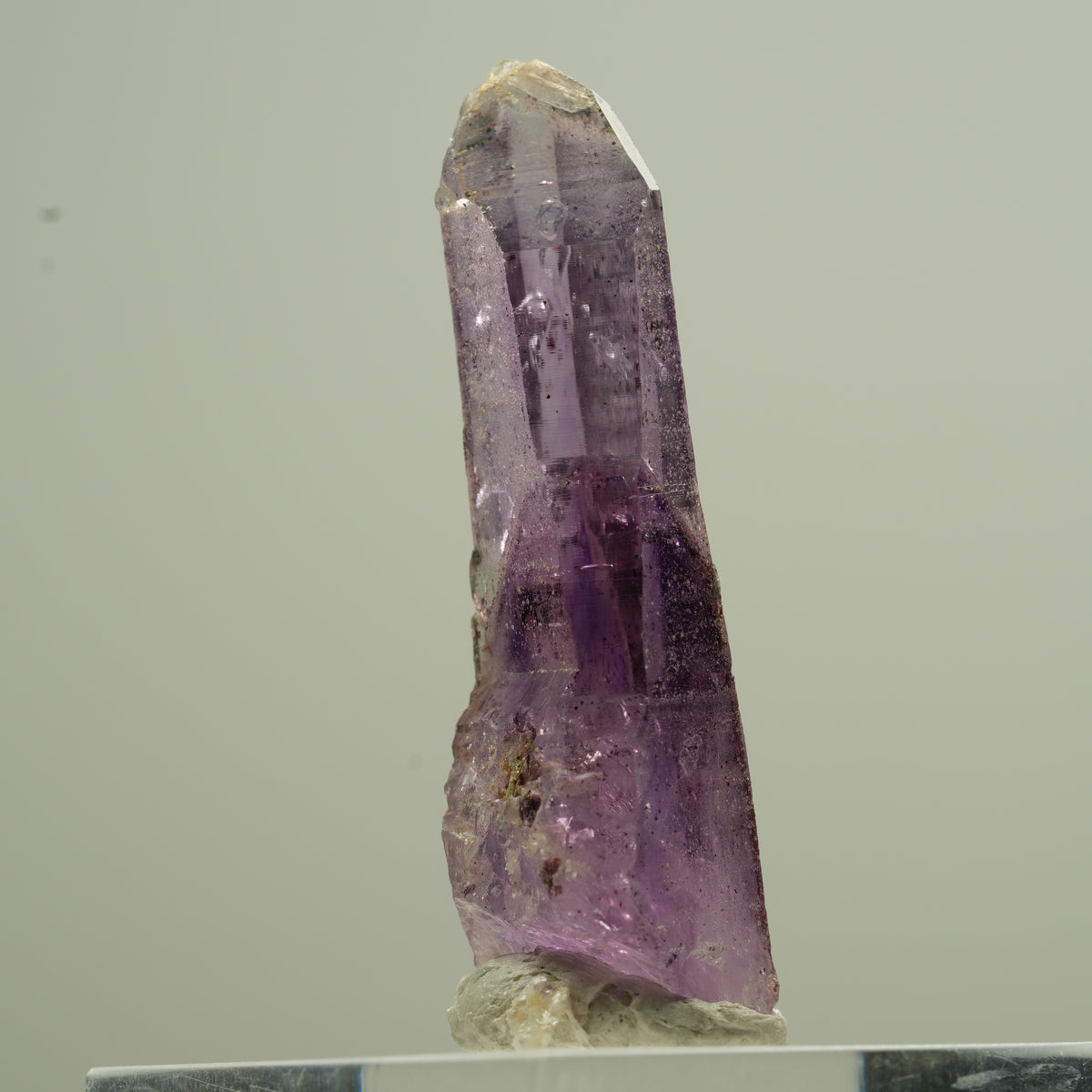 Quartz fantôme d'améthyste rare avec pointe de sceptre de fer Brandberg, Namibie 20*7*5mm #13743