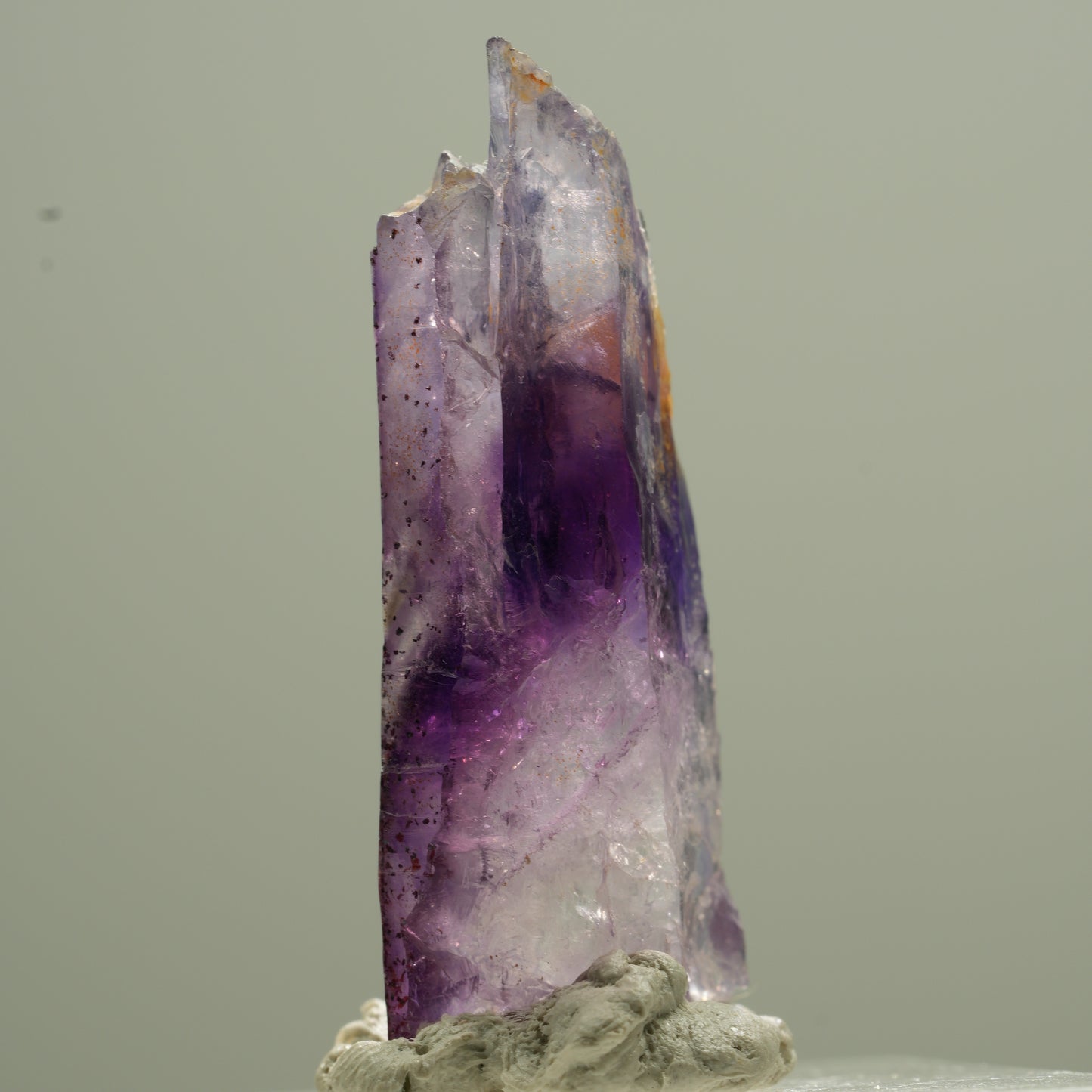 Klare Lemurian Phantom Amethyst Spitze Goboboseb, Namibia 33*12*8mm #13746