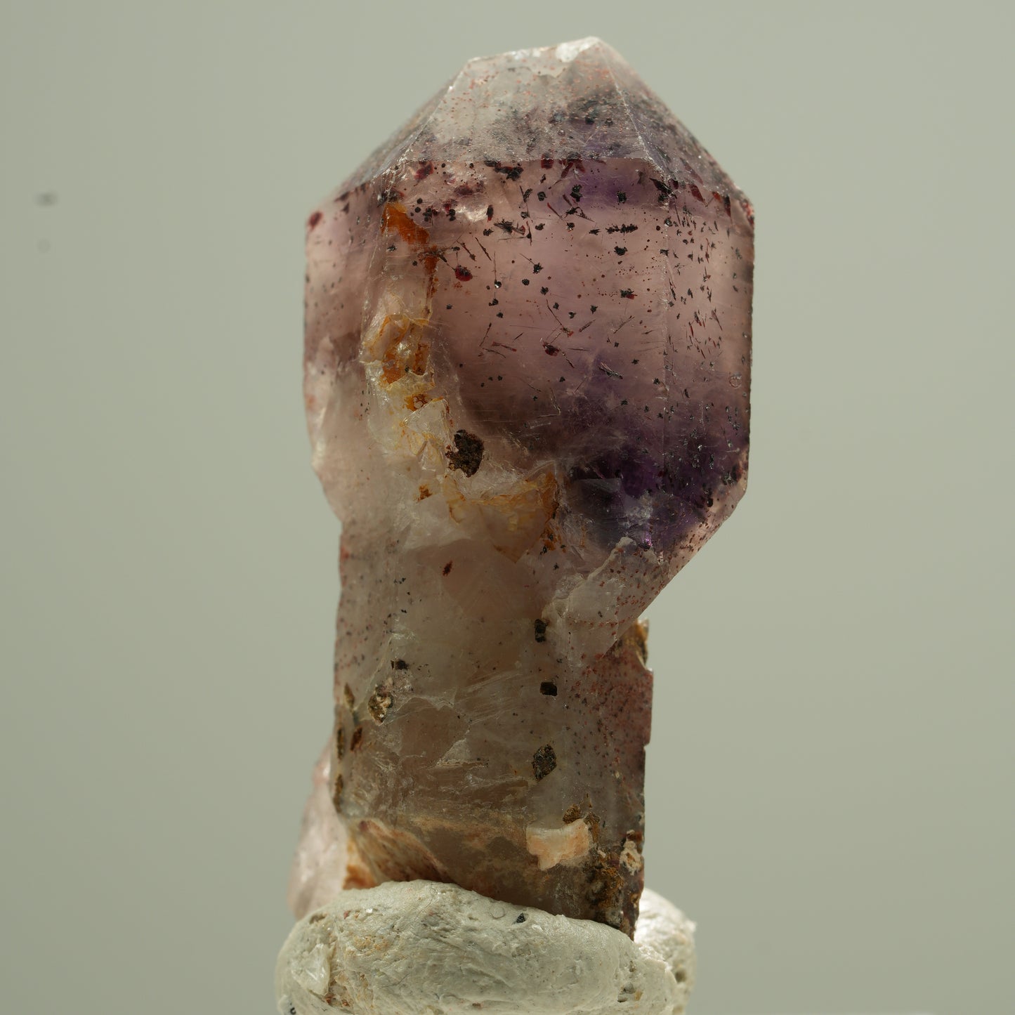 Seltene Phantom Amethyst Zepter mit Eisen Spitze Goboboseb, Namibia 35*17*13mm #13753