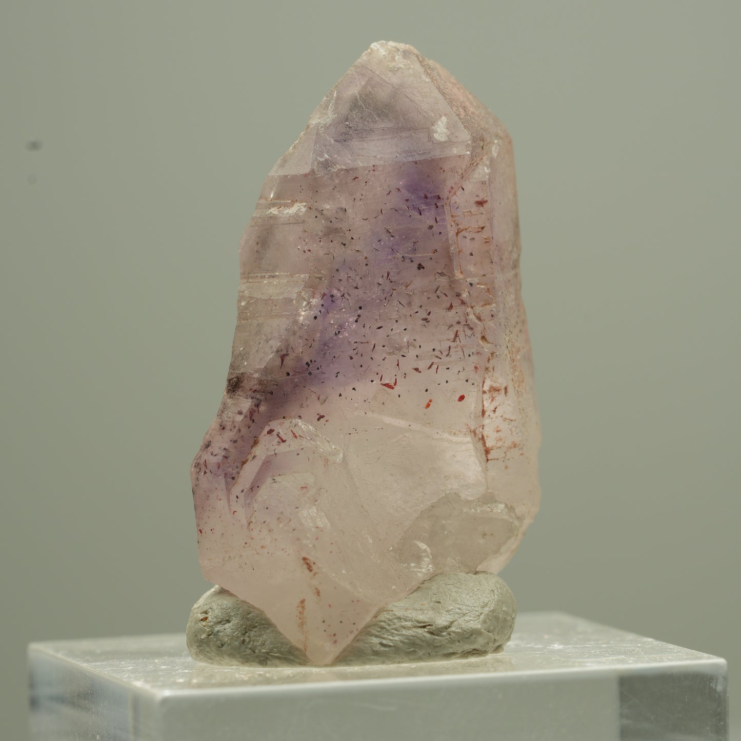Seltene Phantom Amethyst Zepter mit Eisen Spitze Goboboseb, Namibia 32*19*16mm #13757