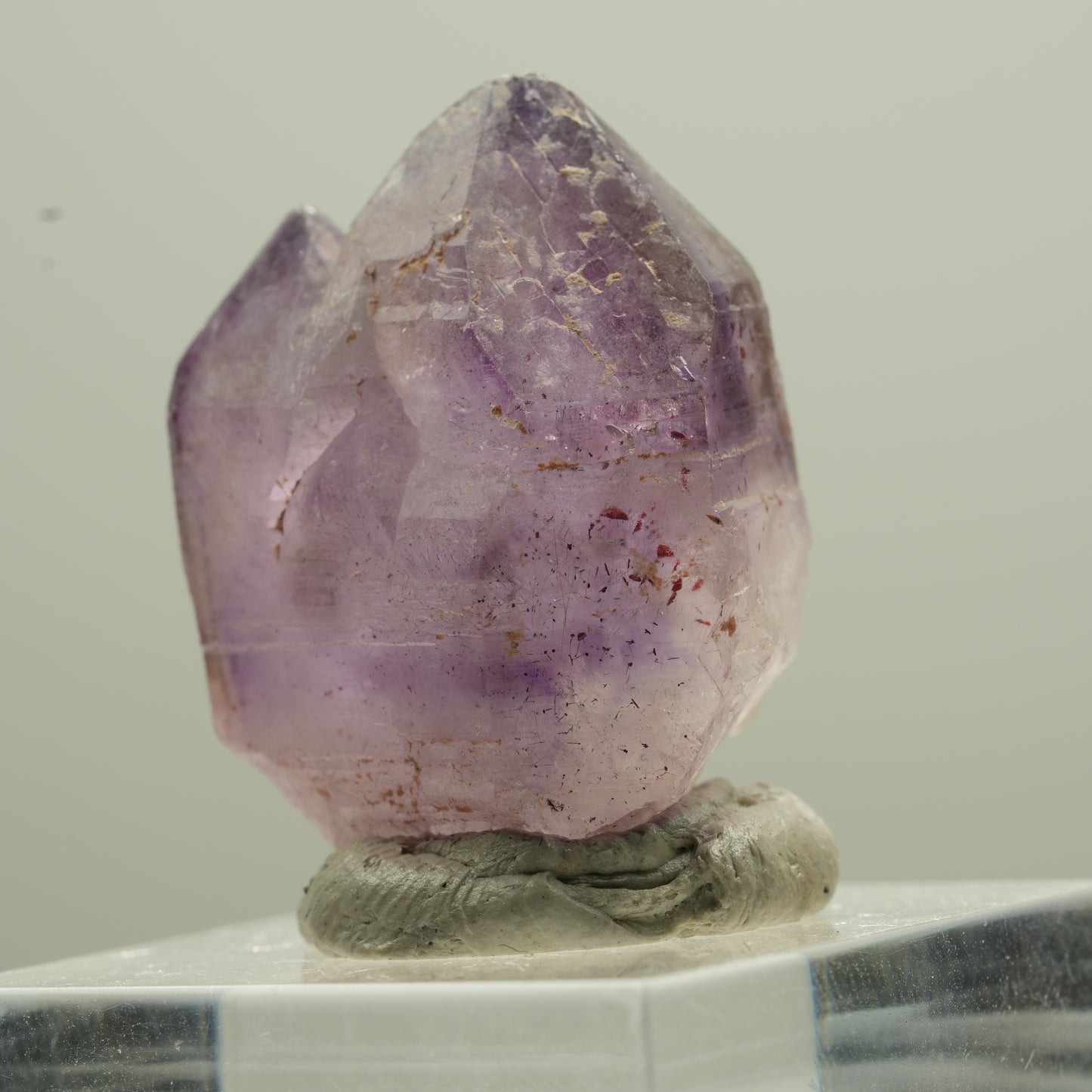 Seltene Phantom Amethyst Zepter mit Eisen Spitze Brandberg, Namibia 28*23*15mm #13773