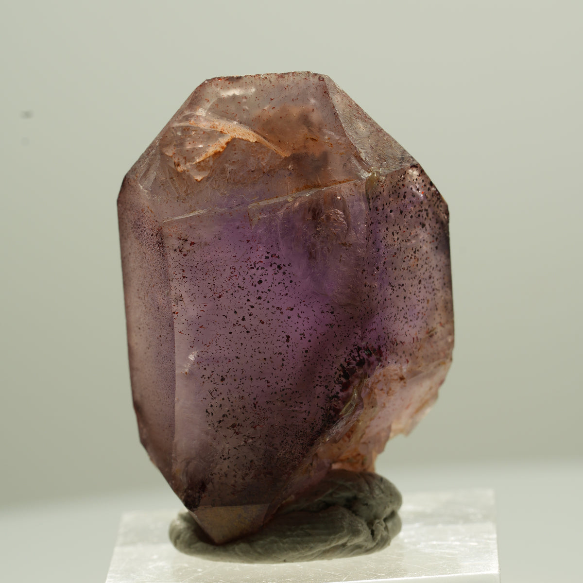 Sceptre d'améthyste fantôme rare avec pointe de fer Brandberg, Namibie 37*22*22mm #13775