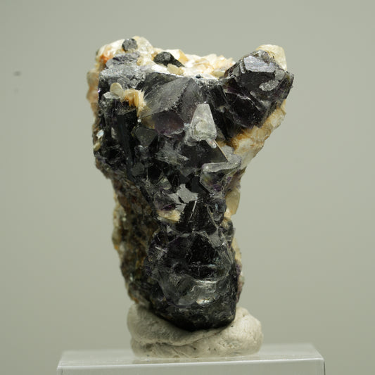 Bunte Phantom Fluorit Würfel, Schörl Turmalin, Muskovit Erongo, Namibia 37*20*25mm #13787