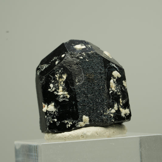 Seltener Schörl Turmalin Kristall mit Orthoklas, schwarz Erongo, Namibia 22*22*21mm #13788