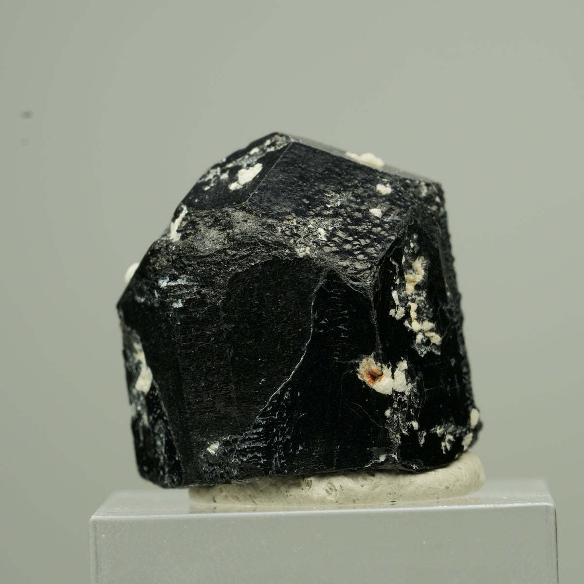 Seltener Schörl Turmalin Kristall mit Orthoklas, schwarz Erongo, Namibia 22*22*21mm #13788