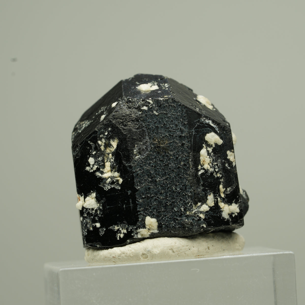 Seltener Schörl Turmalin Kristall mit Orthoklas, schwarz Erongo, Namibia 22*22*21mm #13788