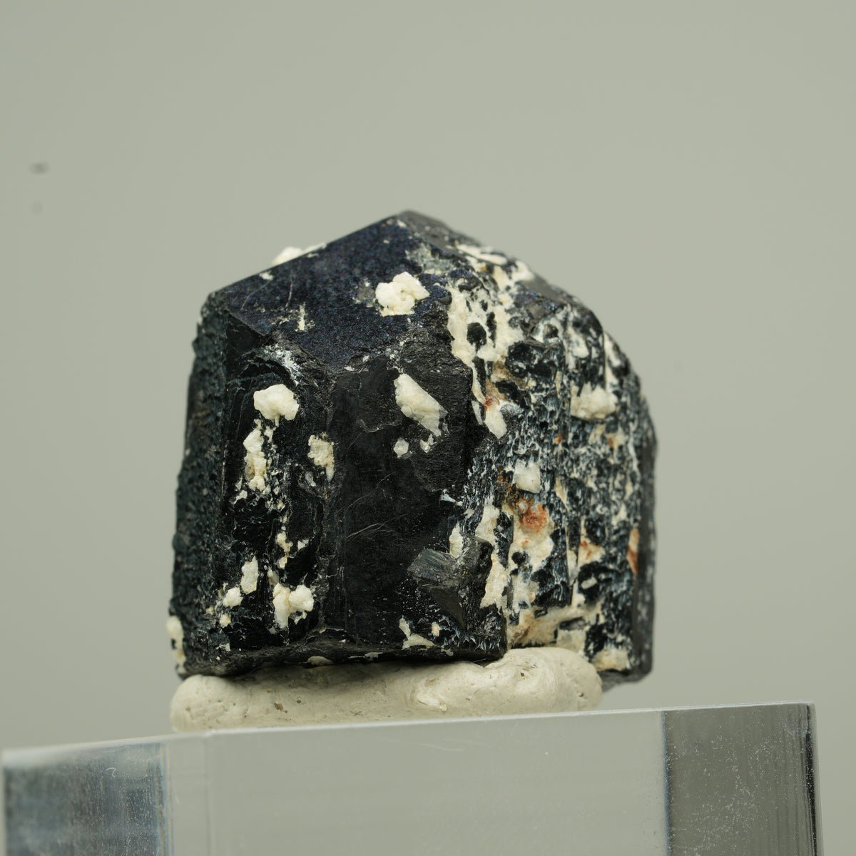 Seltener Schörl Turmalin Kristall mit Orthoklas, schwarz Erongo, Namibia 22*22*21mm #13788