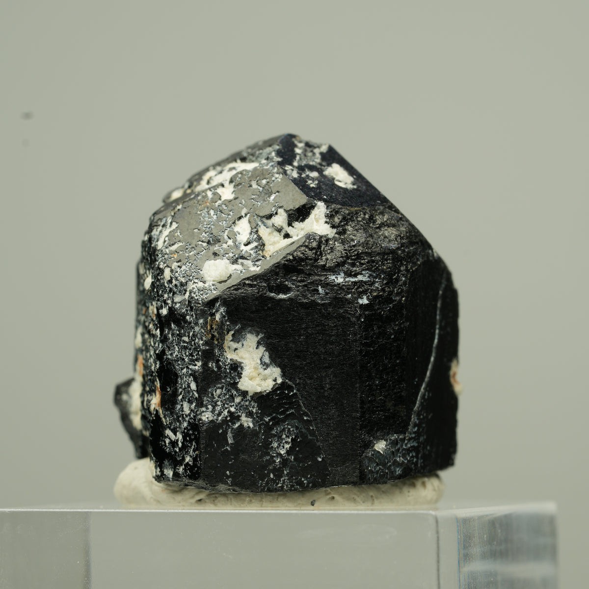 Seltener Schörl Turmalin Kristall mit Orthoklas, schwarz Erongo, Namibia 22*22*21mm #13788