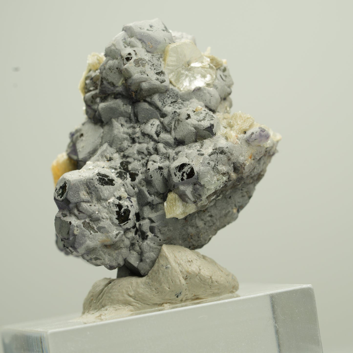 Bunte Phantom Fluorit, Schörl Turmalin, Hyalit Opal, Muskovit Erongo, Namibia 31*26*25mm #13789