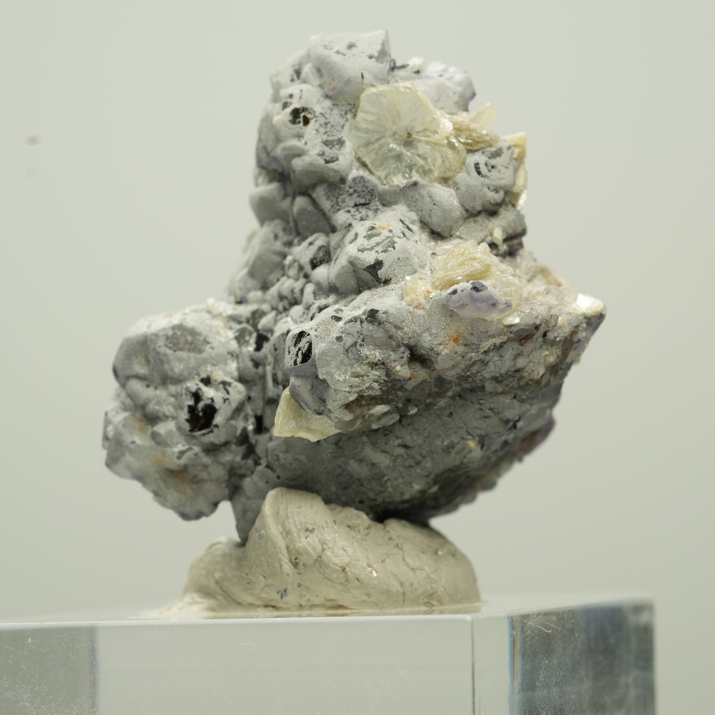Bunte Phantom Fluorit, Schörl Turmalin, Hyalit Opal, Muskovit Erongo, Namibia 31*26*25mm #13789
