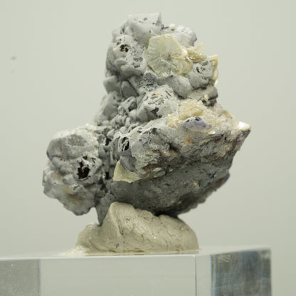 Bunte Phantom Fluorit, Schörl Turmalin, Hyalit Opal, Muskovit Erongo, Namibia 31*26*25mm #13789