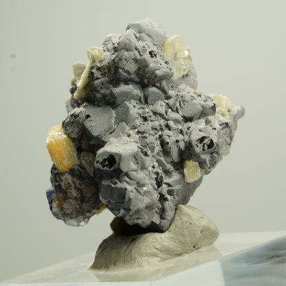 Bunte Phantom Fluorit, Schörl Turmalin, Hyalit Opal, Muskovit Erongo, Namibia 31*26*25mm #13789