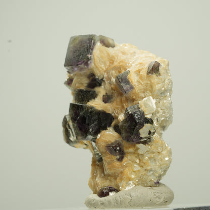Bunte Phantom Fluorit Würfel, Muskovit Stufe Erongo, Namibia 33*24*20mm #13790