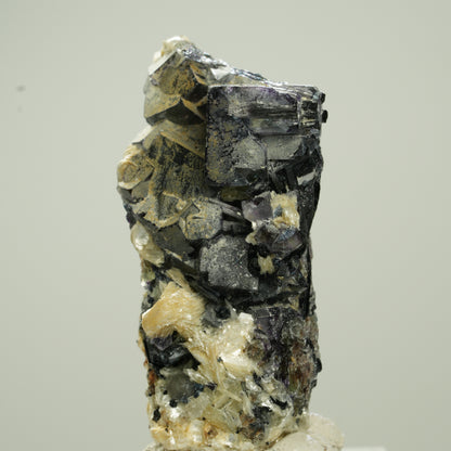 Bunte Phantom Fluorit Würfel, Schörl Turmalin, Muskovit Erongo, Namibia 40*25*19mm #13792