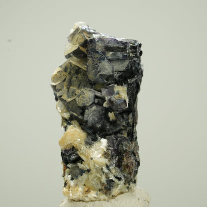 Bunte Phantom Fluorit Würfel, Schörl Turmalin, Muskovit Erongo, Namibia 40*25*19mm #13792