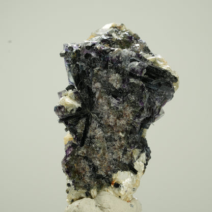 Bunte Phantom Fluorit Würfel, Schörl Turmalin, Muskovit Erongo, Namibia 40*25*19mm #13792
