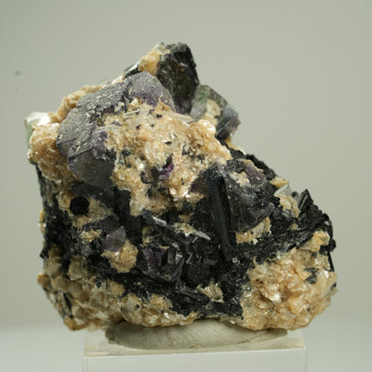 Bunte Phantom Fluorit, Schörl Turmalin, Muskovit, Rauchquarz Erongo, Namibia 48*40*29mm #13795