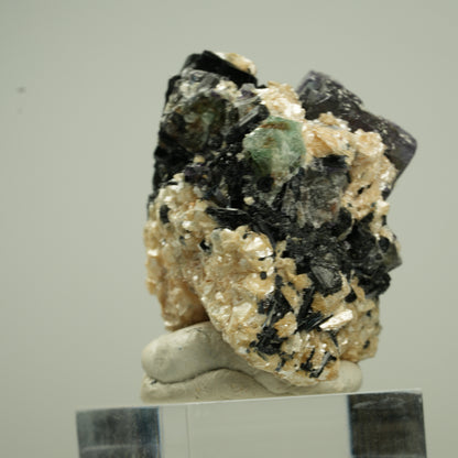 Bunte Phantom Fluorit, Schörl Turmalin, Muskovit, Rauchquarz Erongo, Namibia 48*40*29mm #13795