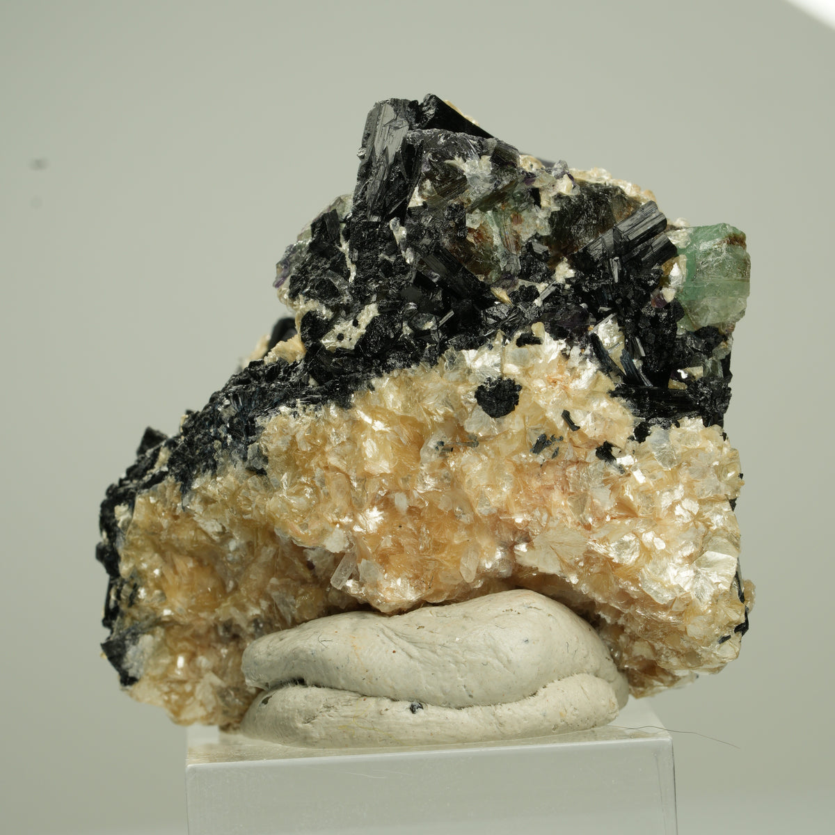 Bunte Phantom Fluorit, Schörl Turmalin, Muskovit, Rauchquarz Erongo, Namibia 48*40*29mm #13795
