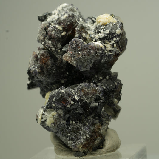 Bunte Phantom Fluorit, Schörl Turmalin, Hyalit Opal, Muskovit Erongo, Namibia 48*33*22mm #13799